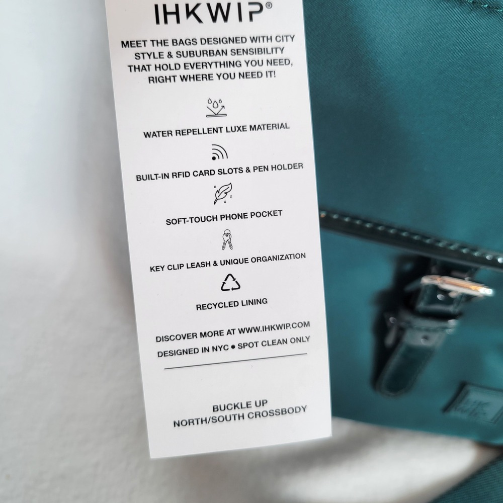 IHKWIP Womens Crossbody Buckle Up Travel Nylon Bag Medium Teal Green Outdoor - Picture 10 of 10